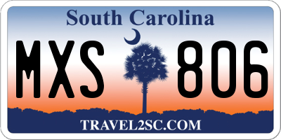 SC license plate MXS806