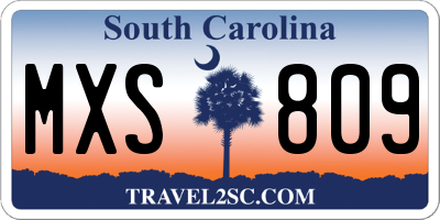 SC license plate MXS809