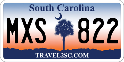 SC license plate MXS822