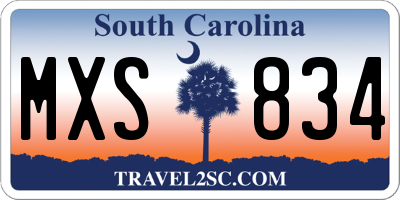 SC license plate MXS834