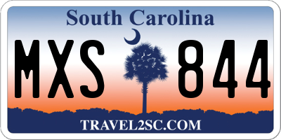 SC license plate MXS844