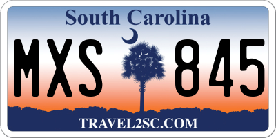 SC license plate MXS845