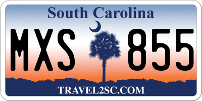 SC license plate MXS855