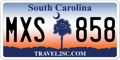 SC license plate MXS858