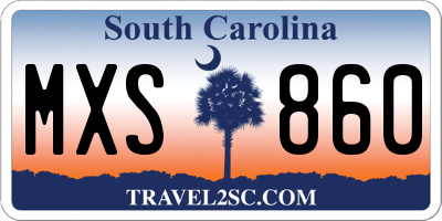 SC license plate MXS860