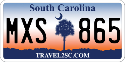 SC license plate MXS865