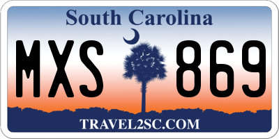 SC license plate MXS869