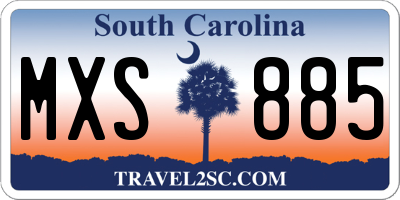SC license plate MXS885