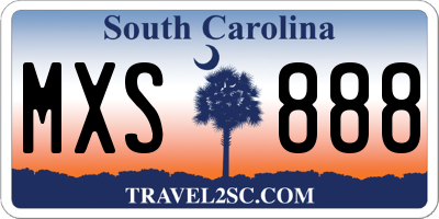 SC license plate MXS888