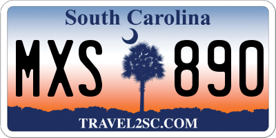 SC license plate MXS890