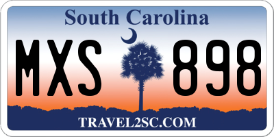 SC license plate MXS898