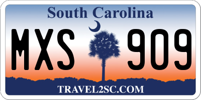 SC license plate MXS909