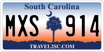 SC license plate MXS914