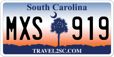 SC license plate MXS919