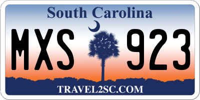 SC license plate MXS923