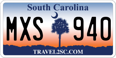 SC license plate MXS940