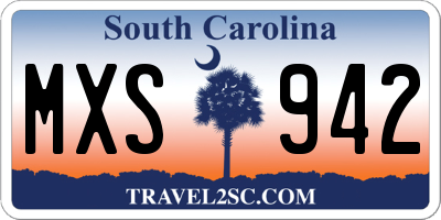 SC license plate MXS942