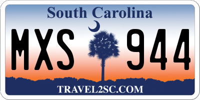 SC license plate MXS944