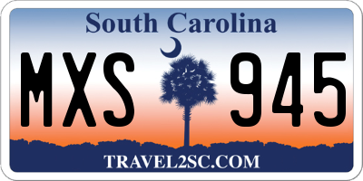 SC license plate MXS945