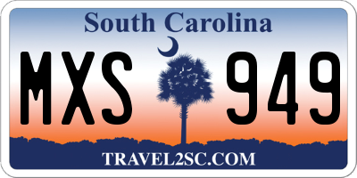 SC license plate MXS949