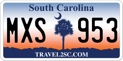 SC license plate MXS953