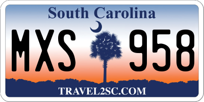 SC license plate MXS958