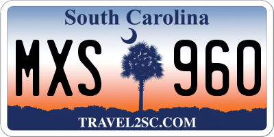 SC license plate MXS960