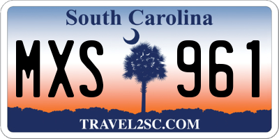 SC license plate MXS961