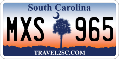 SC license plate MXS965