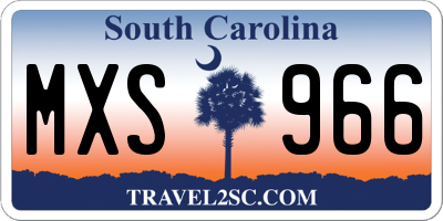 SC license plate MXS966