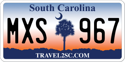 SC license plate MXS967