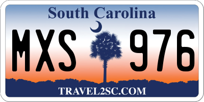 SC license plate MXS976