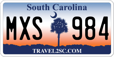 SC license plate MXS984