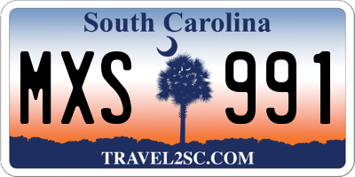 SC license plate MXS991