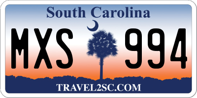 SC license plate MXS994