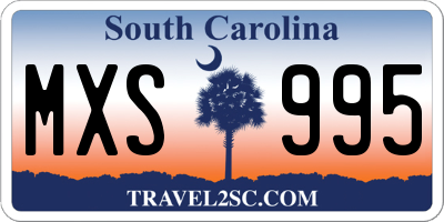 SC license plate MXS995