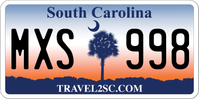 SC license plate MXS998