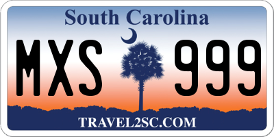 SC license plate MXS999