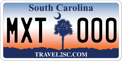 SC license plate MXT000