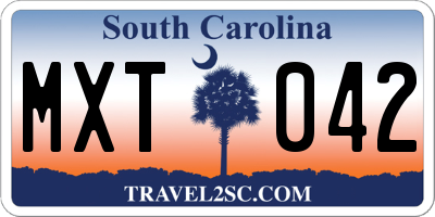 SC license plate MXT042