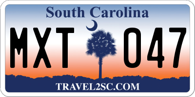 SC license plate MXT047