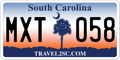 SC license plate MXT058