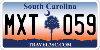 SC license plate MXT059