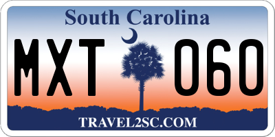 SC license plate MXT060
