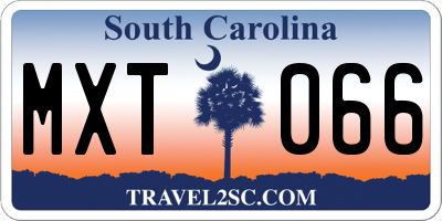 SC license plate MXT066
