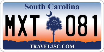 SC license plate MXT081