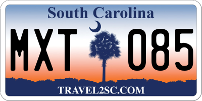 SC license plate MXT085