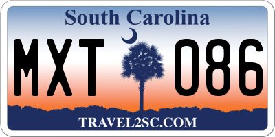 SC license plate MXT086