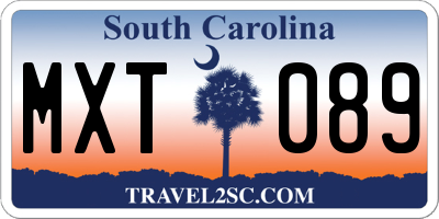 SC license plate MXT089