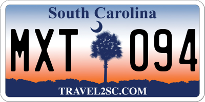 SC license plate MXT094